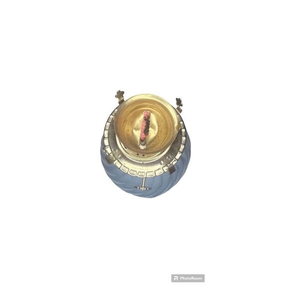 Oil lamp works! Glass globe Hong Kong sky blue - Picture 16 of 16